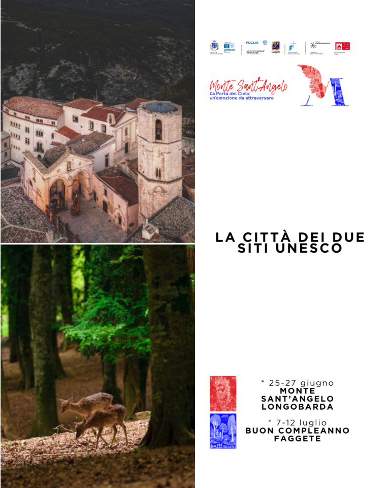 Monte Sant’Angelo celebra i suoi due Siti UNESCO: dal 25 giugno al 12 luglio eventi, visite, esperienze e l’incontro speciale con Assisi